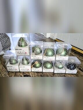 Barnes & Noble Holiday CHRISTMAS Set of 10 Ornaments Glitter NEW In Boxes